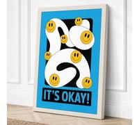 It's Okay Minimalist Canvas Wall Art Print 24x16 Inch
