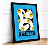 It's Okay Minimalist Framed Wall Art Print A4 Black