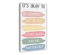 It's Okay Not to Do Good Deeds - Inspirational Children's Art Canvas Poster Wall Art Decor Print Picture Paintings for Living Room Bedroom Decoration 16x24inch(40x60cm)