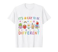 It's Okay to Be Different Cute Positive Design Kids,Teachers Value Graphic T-Shirt, Men, White, L