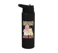 It's Okay to Be Obsessed with Cats Funny Cat Lover Stainless Steel Insulated Water Bottle