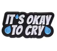 It's Okay to Cry Tears Sad Sadness Anxiety Anxious Pressure Work Stress Stressed Condition Disorder Mental Health OCD Depression Brain Social Phobia Down Mood 1.2" Enamel Pin Badge