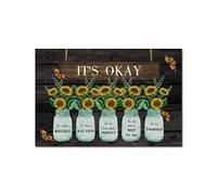 It's Okay to Make Mistakes Wooden Signs Retro Wall Plaque Funny Nature Plants Wooden Wall Hangings Wall Decor Hanging Plaque Sign for Home Front Door Entryway Porch Housewarming Gift 8x12in