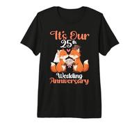 Its Our 25th Wedding Anniversary Cute Fox Couple Together Premium T-Shirt