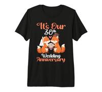 Its Our 30th Wedding Anniversary Cute Fox Couple Together Premium T-Shirt