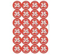 It's Our 35th Thirty Fifth Anniversary Circular Matt Paper Stickers A4 Sheet of 24 (Each Sticker is 45mm Diameter)