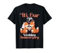 Its Our 9th Wedding Anniversary Cute Fox Couple Together T-Shirt