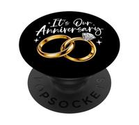 It's Our Anniversary Marriage Couple Wife Husband Matching PopSockets Adhesive PopGrip