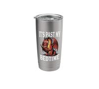 It's Past My Bedtime Dragon Reading A Book Bookworm Reader Stainless Steel Insulated Tumbler