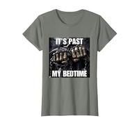It's Past My Bedtime Funny Cringe Hard Skeleton Meme T-Shirt, Women, Olive Heather, Large