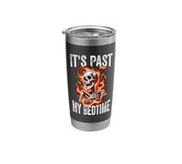 It's Past My Bedtime Funny Humorous Skeleton Flames Stainless Steel Insulated Tumbler