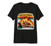 It's Past My Bedtime Funny Skeleton Flames Burnout Meme Fun Premium T-Shirt