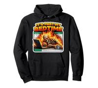 It's Past My Bedtime Funny Skeleton Flames Burnout Meme Fun Pullover Hoodie