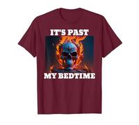 It's Past My Bedtime Skeleton Meme Flames T-Shirt, Men, Burgundy, Large