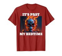 It's Past My Bedtime Skeleton Meme Flames T-Shirt, Men, Cranberry Red, 3X-Large