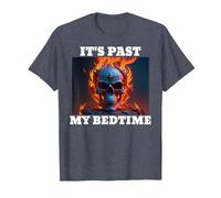 It's Past My Bedtime Skeleton Meme Flames T-Shirt, Men, Heather Blue, X-Large