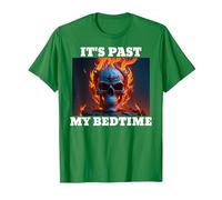 It's Past My Bedtime Skeleton Meme Flames T-Shirt, Men, Kelly Green, X-Large