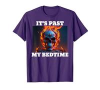 It's Past My Bedtime Skeleton Meme Flames T-Shirt, Men, Purple, X-Large