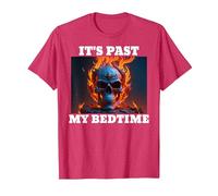 It's Past My Bedtime Skeleton Meme Flames T-Shirt, Men, Red Heather, Medium