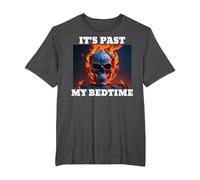It's Past My Bedtime Skeleton Meme Flames T-Shirt, Men's Big and Tall, Dark Heather Grey, 4X Tall