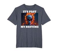 It's Past My Bedtime Skeleton Meme Flames T-Shirt, Men's Big and Tall, Heather Blue, 3X Tall