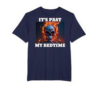 It's Past My Bedtime Skeleton Meme Flames T-Shirt, Men's Big and Tall, Navy Blue, 4X Tall