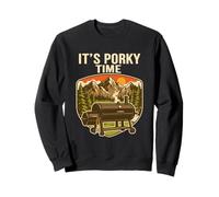 It's Porky Time Funny BBQ Smoker Pig Grilling Sweatshirt
