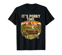 It's Porky Time Funny BBQ Smoker Pig Grilling T-Shirt