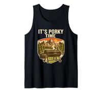 It's Porky Time Funny BBQ Smoker Pig Grilling Tank Top