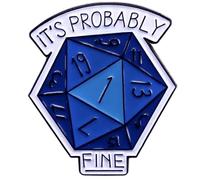 Its Probably Fine Dice Roll 1 Dragon Sword Fantasy Dice How Do You Wanna Do This Roll Die Want Critical Hit Dungeon Game Twenty Multi Sided Die 1.3" Enamel Pin