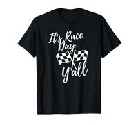 It's Race Day Y'all Checkered Flag Racing Track Design T-Shirt