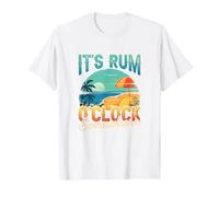 Its Rum Oclock Somewhere Summer Vacation Beach Drinking T-Shirt, Men, White, Large