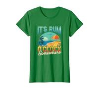 Its Rum Oclock Somewhere Summer Vacation Beach Drinking T-Shirt, Women, Kelly Green, XX-Large