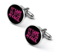 It'S Safe To Sit On My Face Cuff Link Shirt Mens Cufflink Alloy Round Tuxedo Cufflinks for Wedding Groomsmen Gifts