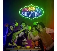 It's Showtime Neon Sign, Spooky Signs, Halloween Led Sign