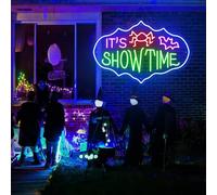 It's Showtime Neon Sign, Spooky Signs, Halloween Led Sign