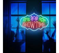 It's Showtime Neon Sign, Spooky Signs, Halloween Led Sign