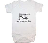 It's Simple I'm A Prince Daddy is A King But Mummy Still Rules Baby Bodysuit/Romper/Vest/T-Shirt - 3-6 Months - White
