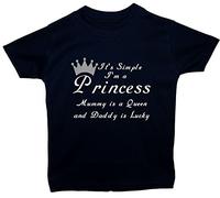 It's Simple I'm A Princess Mummy is A Queen & Daddy is Lucky Baby/Children T-Shirts/Tops - 4-5 Years Blue