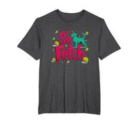 Its So Fetch Dog Tennis Ball Fun Pet Lover T-Shirt, Men's Big and Tall, Dark Heather Grey, 4X Tall