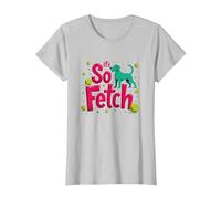 Its So Fetch Dog Tennis Ball Fun Pet Lover T-Shirt, Women, Silver Grey, XX-Large
