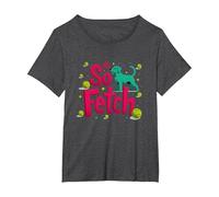 Its So Fetch Dog Tennis Ball Fun Pet Lover T-Shirt, Women's Plus, Dark Heather Grey, 2X
