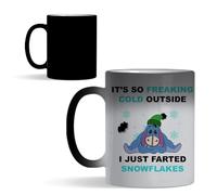 It's So Freaking Cold Outside I Just Farted Snowflakes Eeyore Christmas Mug - 11 oz Colour Changing Ceramic Magic Mug.