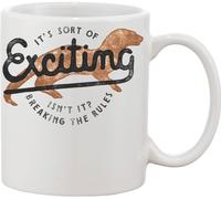 It's Sort of Exciting Breaking The Rules Hermione Quote Ceramic Mug White
