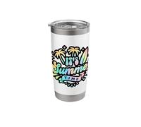 It's Summer Time Pastel Tie Dye Beach Surf Palm Tree Stainless Steel Insulated Tumbler
