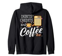 It's Tax Season Debits Credits & Coffee Cup Funny Accountant Zip Hoodie