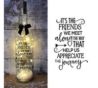 Its The Friends we Meet Along The Way Gift Present Light up Wine Bottle