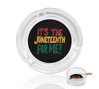 It's The Juneteenth For Me Round Glass Ashtray Washable Simple Ash Trays