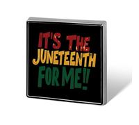It's The Juneteenth For Me Square Brooch Pins Metal Badge Lapel Pin Jacket Hat Bag Accessories Decoration