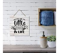 It's The Little Things in Life Wooden Signs Quote Hanging Sign Wooden Wall Table Sign Rustic Wood Sign Plaque Wood Pallets Rustic Decor 12x12in